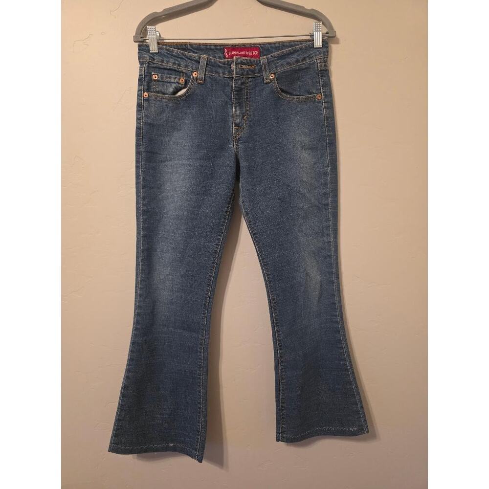 Levi's 518 Superlow Stretch Women's 7 JR S Bootcut Jeans Medium Wash Y2K Vintage